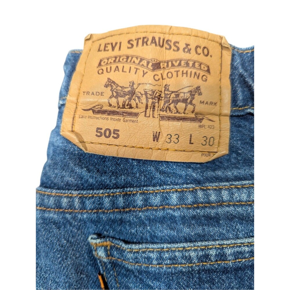 Vintage Levis 505 Orange Tab Jeans Mens 33x24 Straight Leg USA 90s READ - Picture 2 of 14